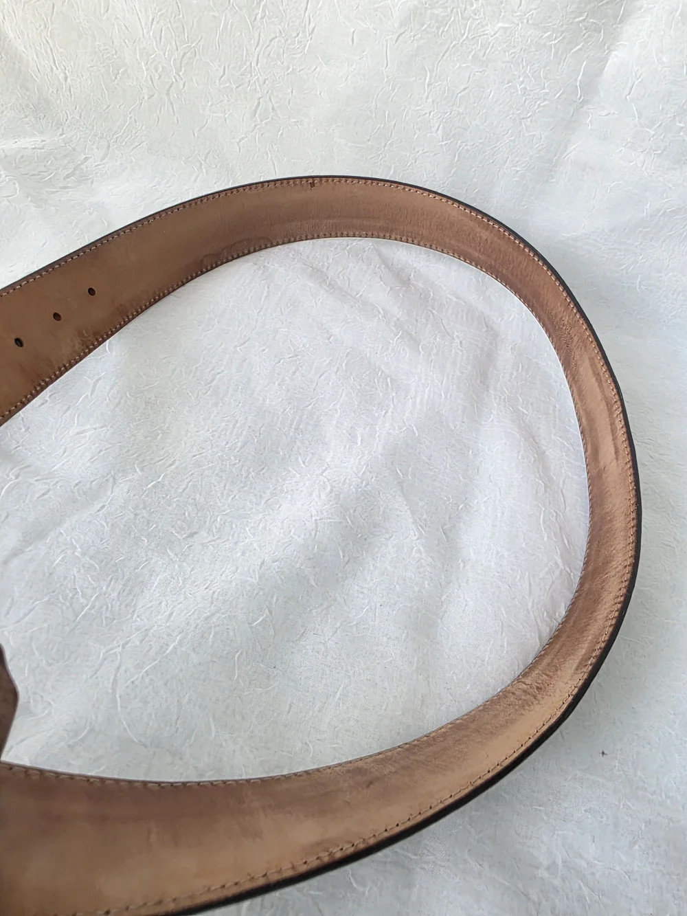 Auth Gucci Guccissima Double GG Leather Belt